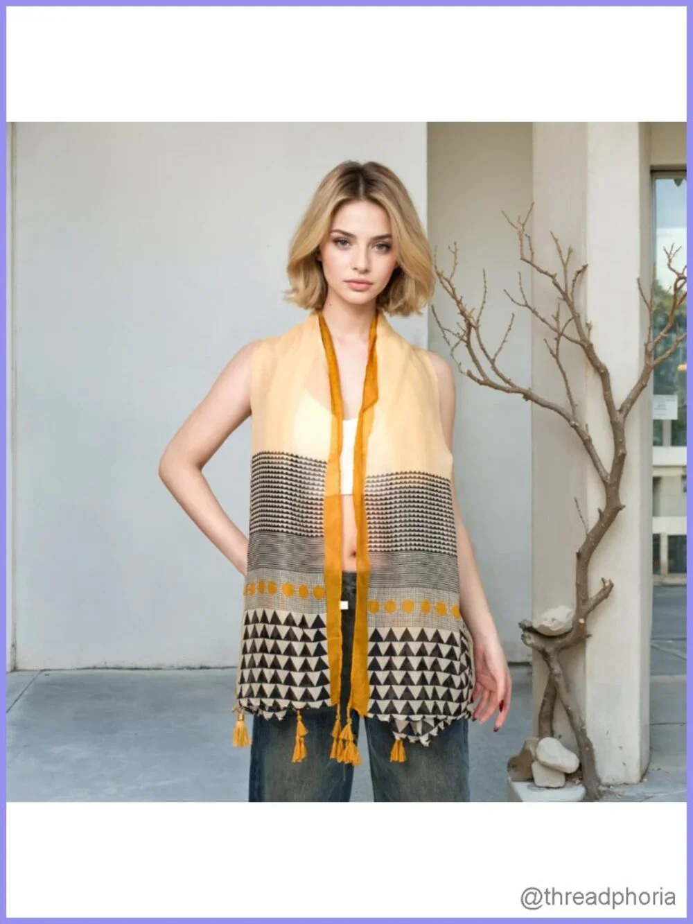 Boho Fringe Scarf Shawl Wrap Lightweight Oversized Voile Pashmina Travel